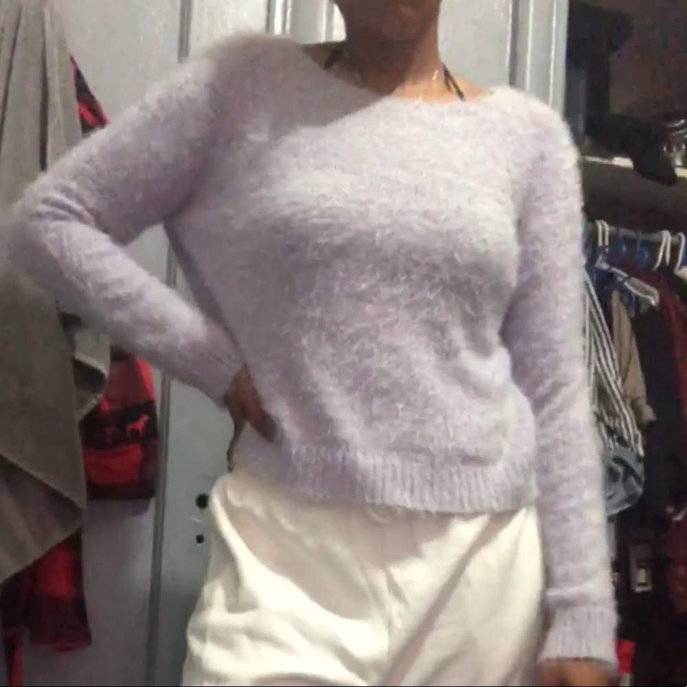 Purple fuzzy long sleeve